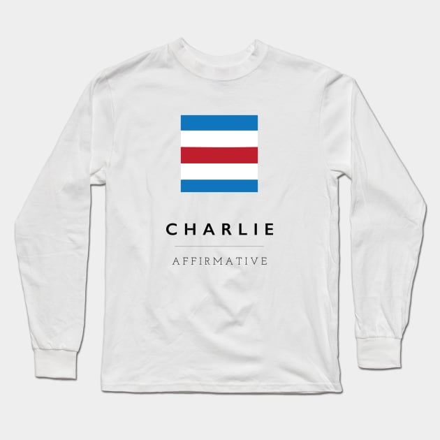 Charlie: ICS Flag Semaphore Long Sleeve T-Shirt by calebfaires